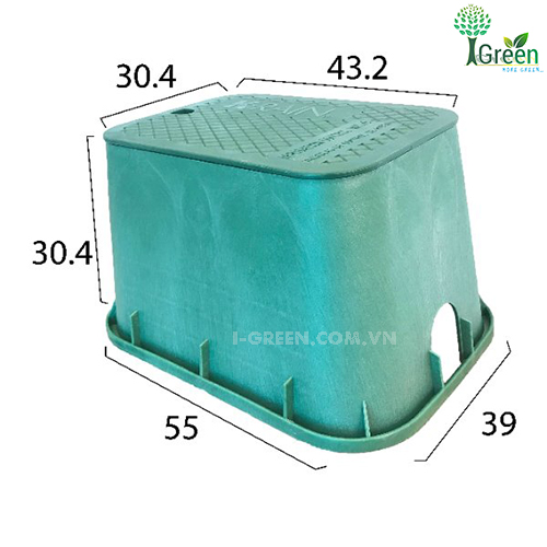 Hộp bảo vệ van điện từ KRain - Mỹ 12 inch VB121 tưới cây tự động sân vườn cao cấp 100% chất liệu nhựa HPDE nguyên sinh