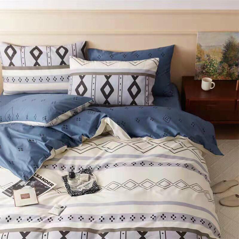 Bộ chăn ga gối cotton living mẫu mới 4 món