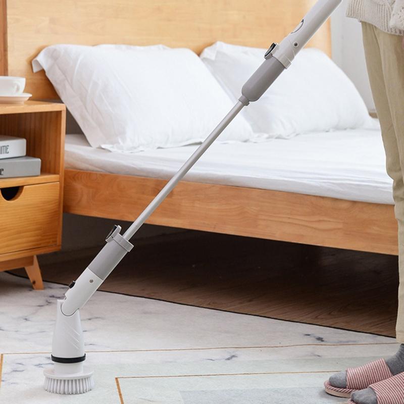 Máy cọ chà sàn vệ sinh tự động , Bàn chải làm sạch vệ sinh nhà tắm không dây với 4 đầu thay thế
