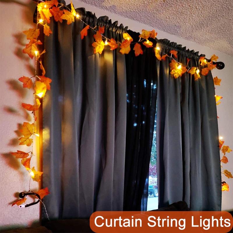 Dây Đèn LED Hình Lá Phong Chạy Pin Dùng Trang Trí