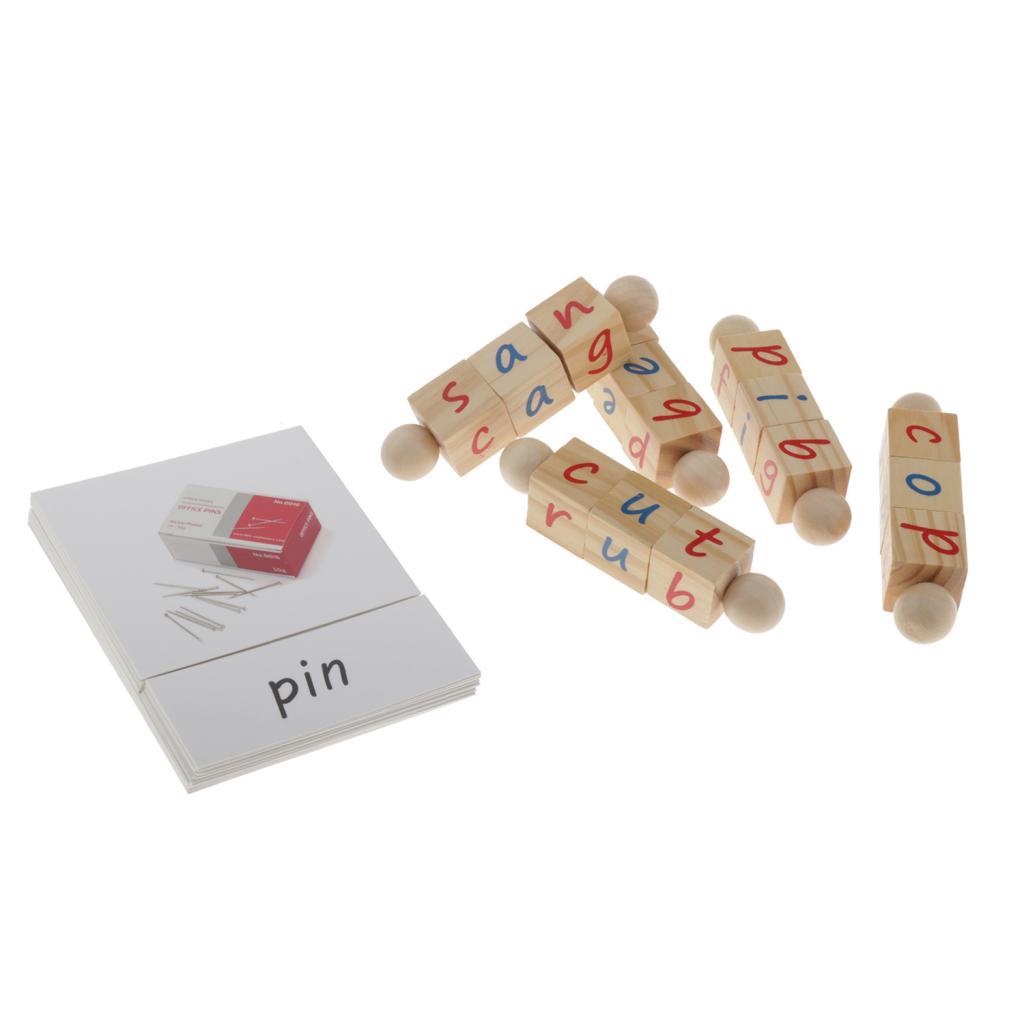5x Montessori Phiên Âm Đọc Khối 52x Thẻ Đầu Học Tập Cho Trẻ Em