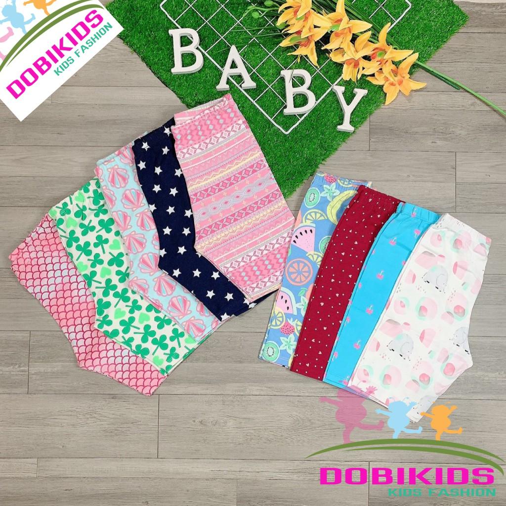 Quần legging lửng bé gái mùa hè combo 5c cotton co giãn chuẩn đẹp