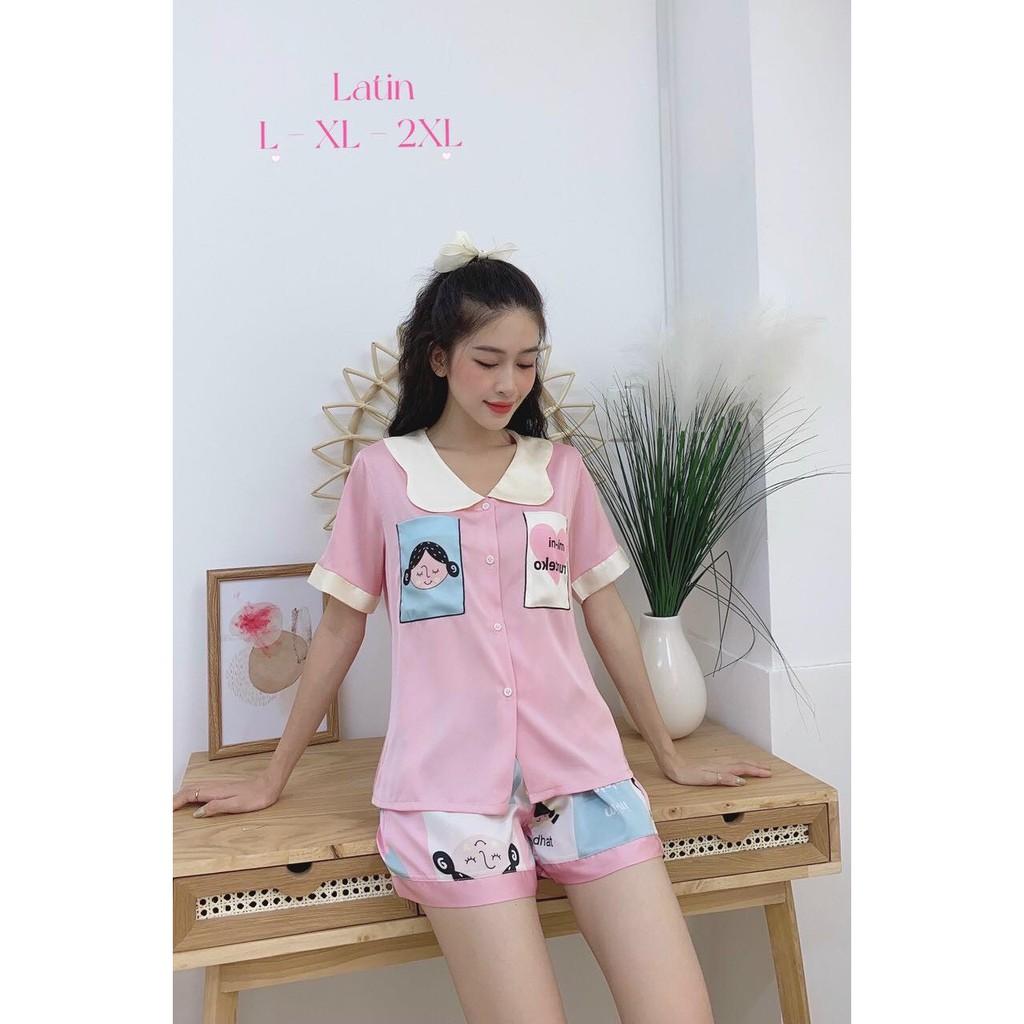 ĐỒ BỘ MẶC NHÀ, ĐỒ BỘ NGỦ LỤA LATIN PHỐI 2 TÚI IN 3D -QUẦN ĐÙI CAO CẤP