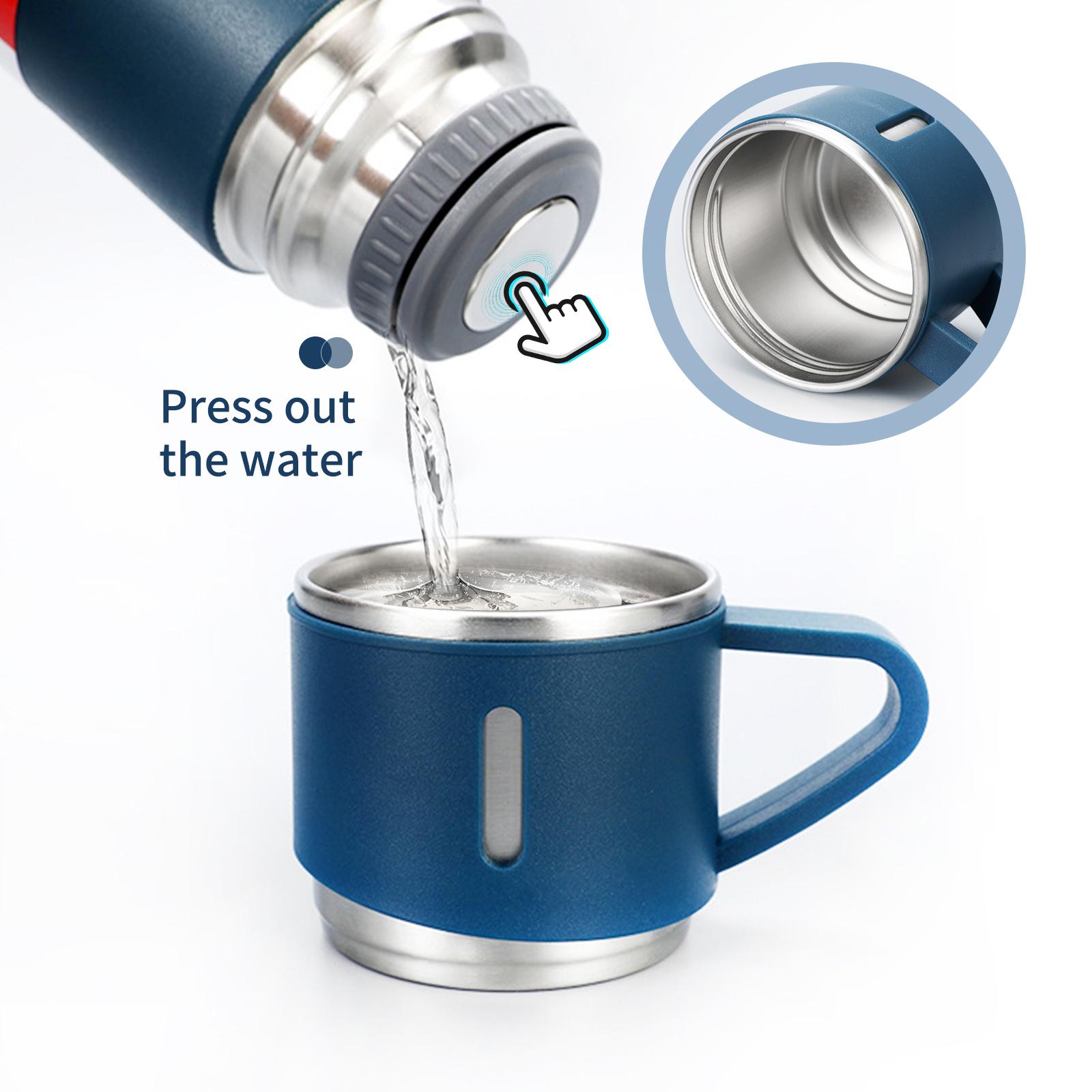 Bình Giữ Nhiệt 500L Cách Nhiệt Với 2 Cốc Bằng Thép Không Gỉ