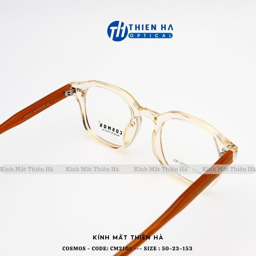 Gọng kính tròn nam nữ Thiên Hà Optical nhựa Acetate cốt thép chắc chắn cá tính ôm mặt phù hợp độ cận cao COSMOS CM2101