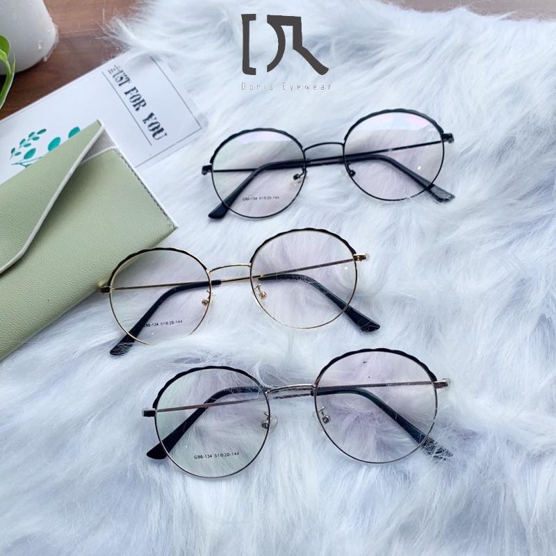 Gọng Kính Cận Tròn To Phối Viền Hoa Văn Nhiều Màu DORISEYEWEAR