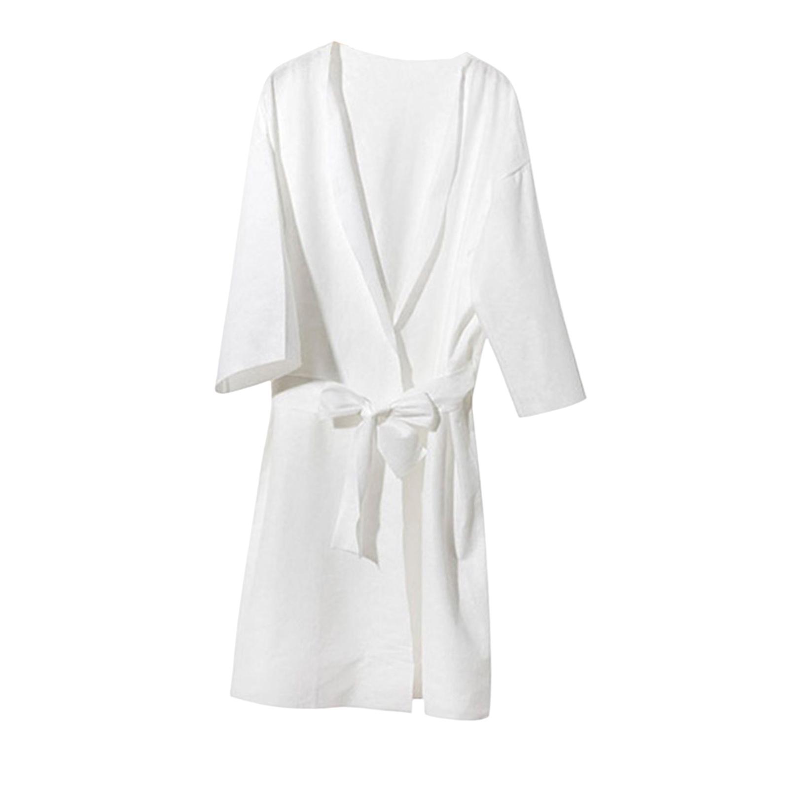 Womens Disposable Bathrobe Wrap with Belt Supplies Steam Suit Clothing Adult Costume Adjustable Accessories Loose Robe for Traveling Salon
