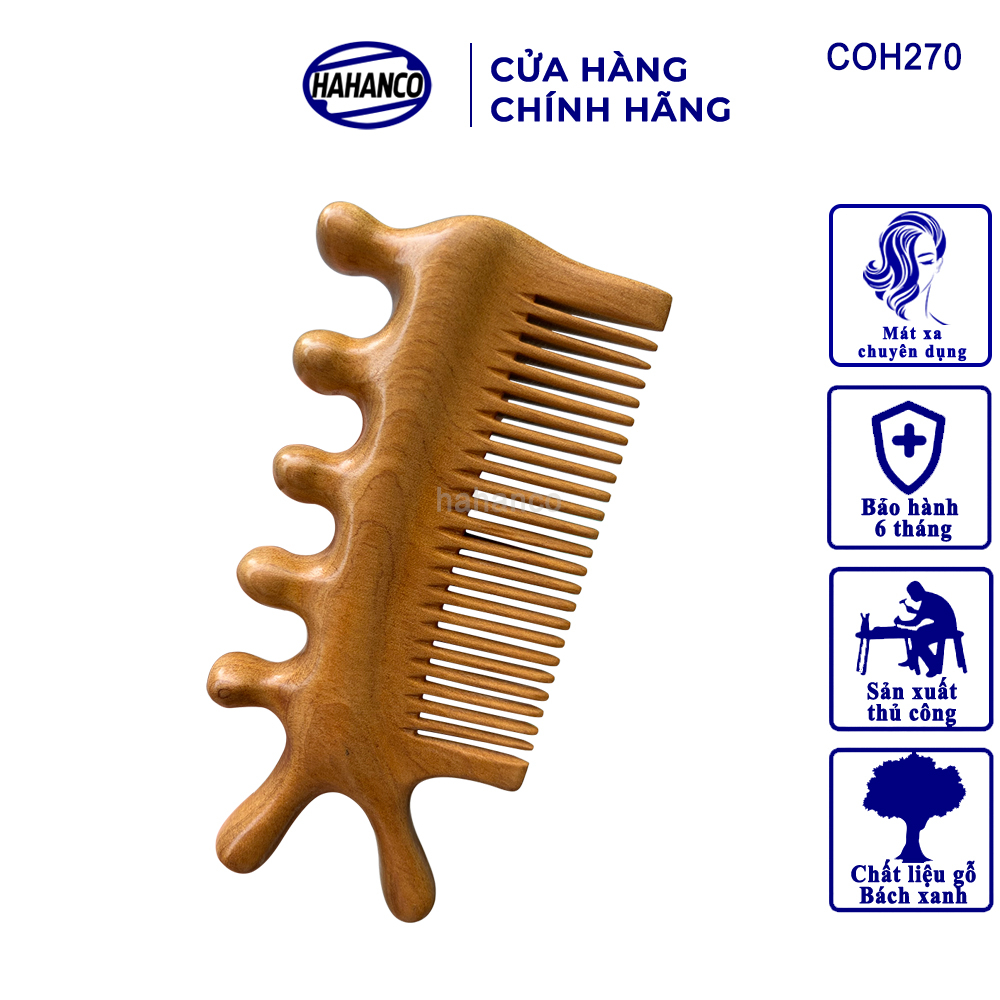 Lược Gỗ Thơm Massage Đa Năng HAHANCO Mát Xa Bấm Huyệt Chăm Sóc Toàn Thân - COH270