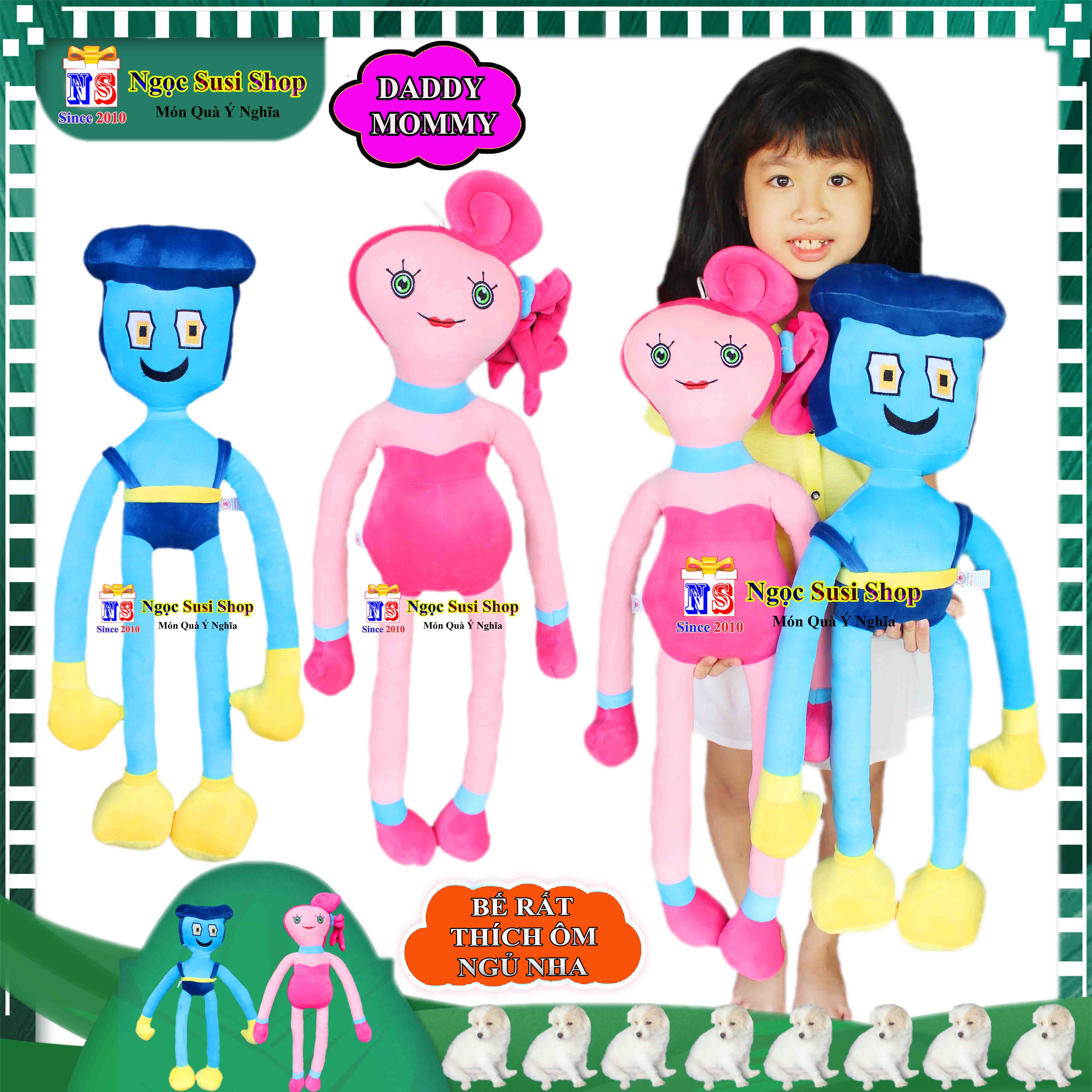 GỐI ÔM THÚ BÔNG MOMMY LONG LEGS DADDY LONG LEGS HUGGY POPPY SIÊU ĐÁNG YÊU CHO BÉ ÔM NGỦ - THÚ BÔNG MOMMY DADDY