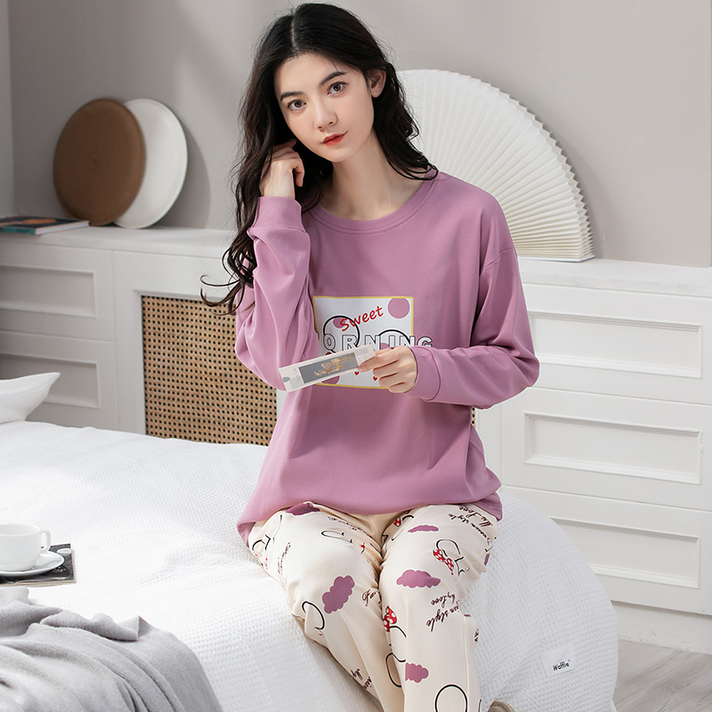 Hình ảnh Đồ mặc nhà nữ thu đông cotton mịn đẹp 5119