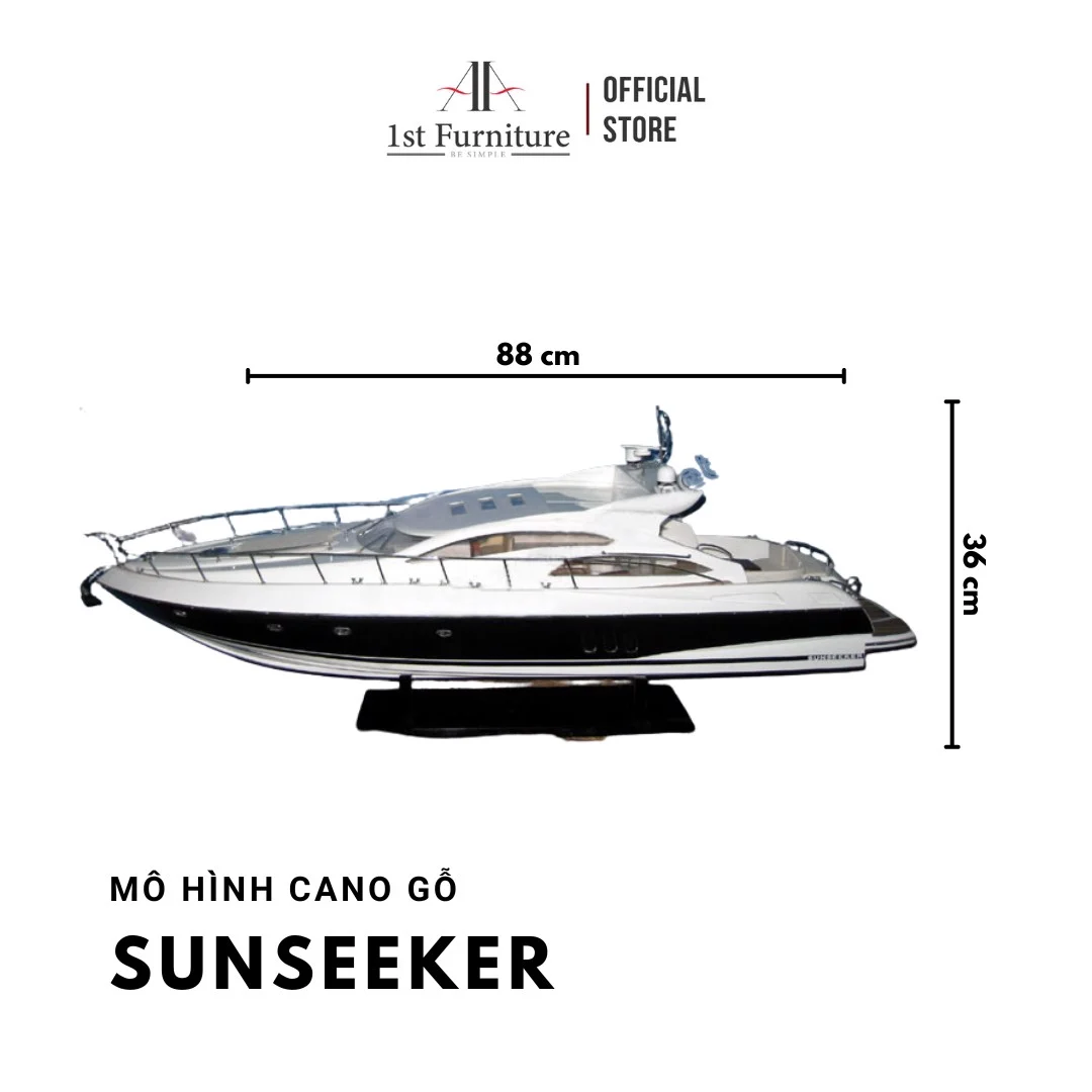 Mô hình cano SUNSEEKER cao cấp, mô hình gỗ tự nhiên, làm quà tặng sang trọng 1st FURNITURE