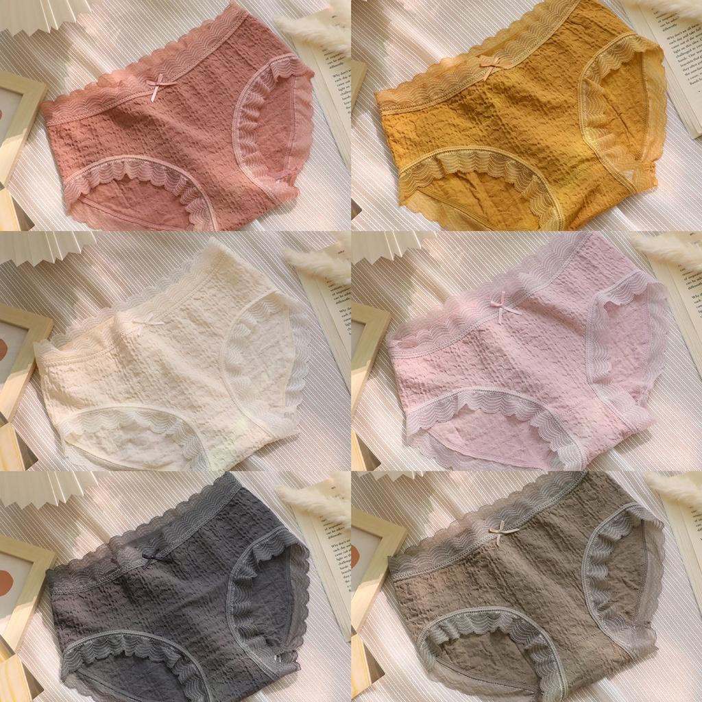 Set 10 quần lót nữ cotton viền ren điệu đà QLN39