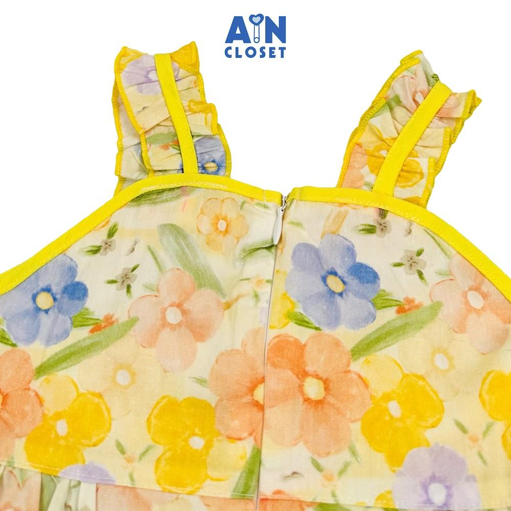Đầm bé gái họa tiết hoa Dây Huỳnh Vàng cotton - AICDBGZVEGDK - AIN Closet