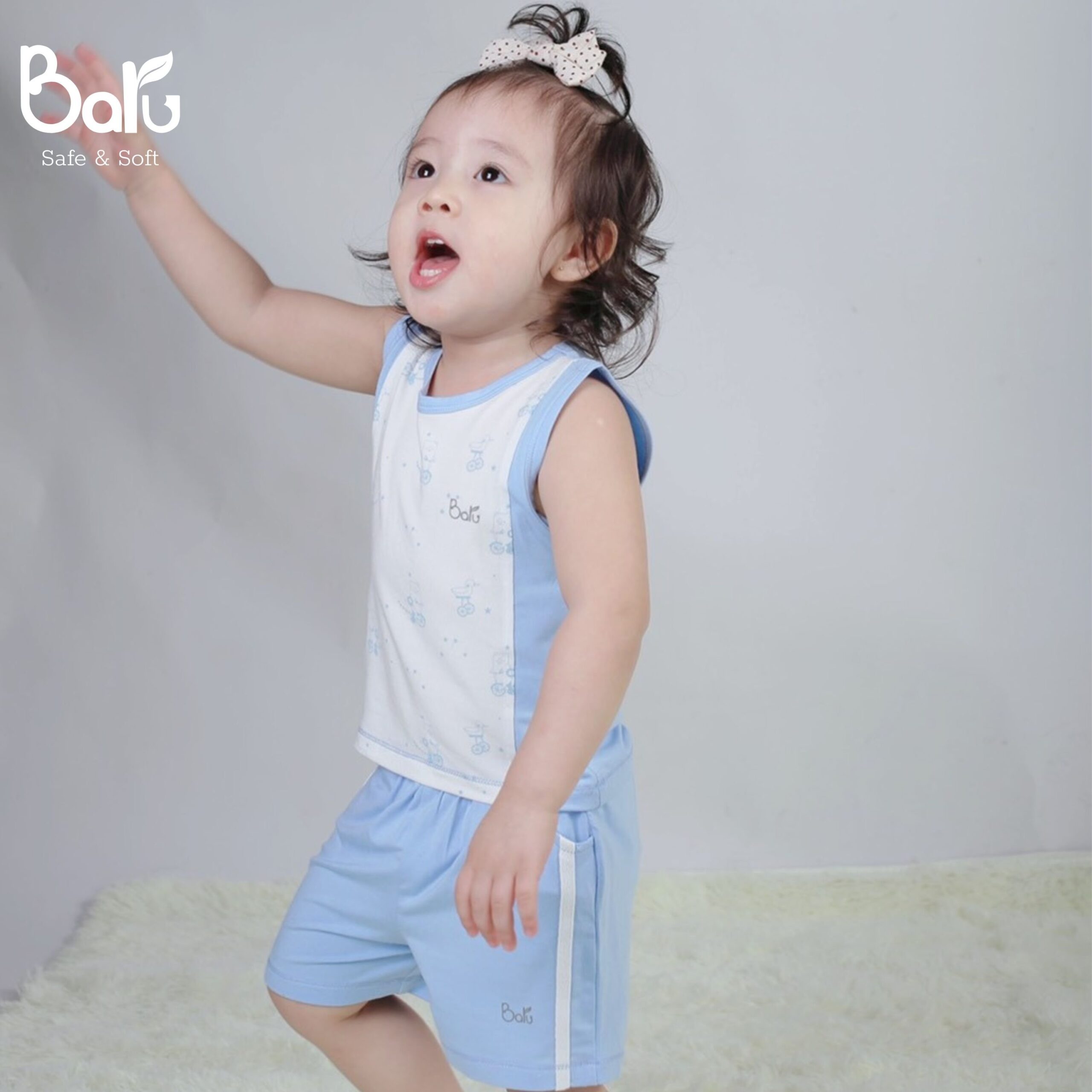 Bộ đồ sát nách  BARU họa tiết cho bé trai bé gái form chuẩn chất vải cao cấp . ( 6M -4Y )