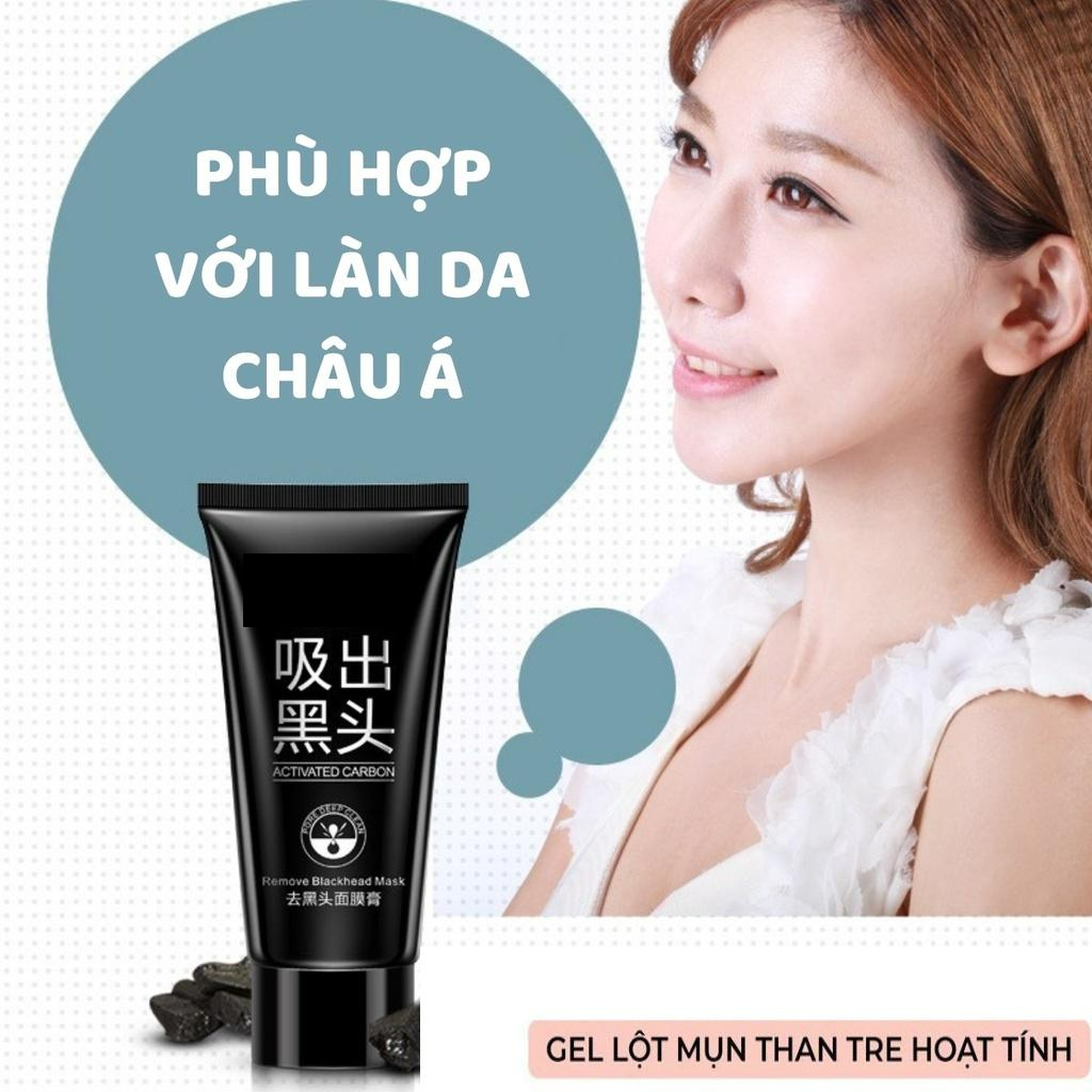 Chai Gel lột mụn đầu đen 60g Than Tre Mặt nạ lột mụn cám hiệu quả an toàn tại nhà không gây kích ứng, mẩn đỏ