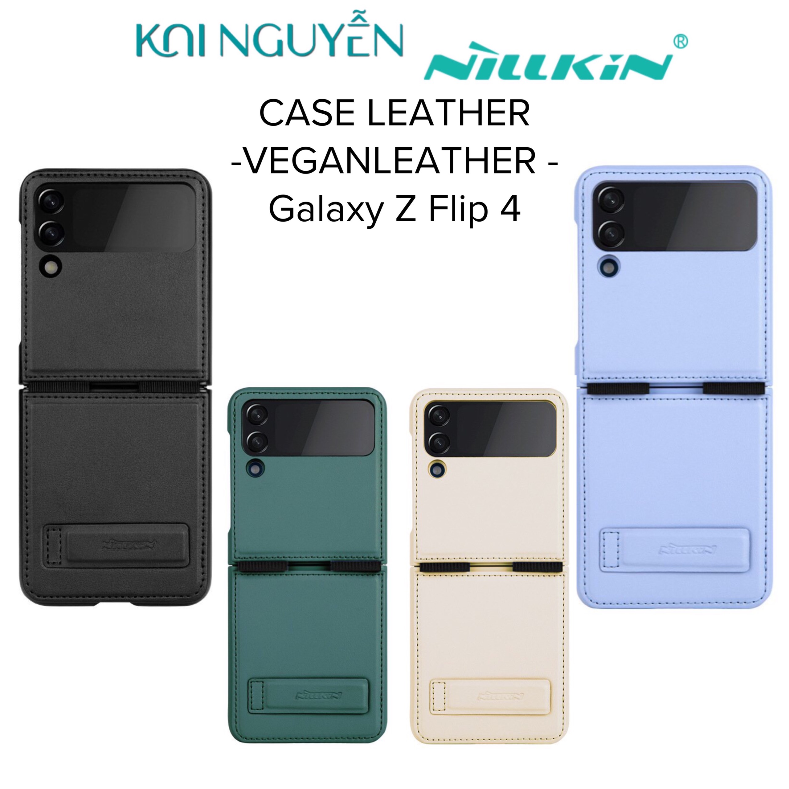 Ốp Case Nillkin Qin Leather (Vegan Leather) Dành Cho Samsung Galaxy Z Flip 4 5G - Hàng Chính Hãng