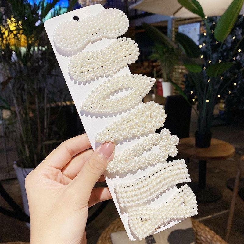 Set kẹp tóc đính hạt trai