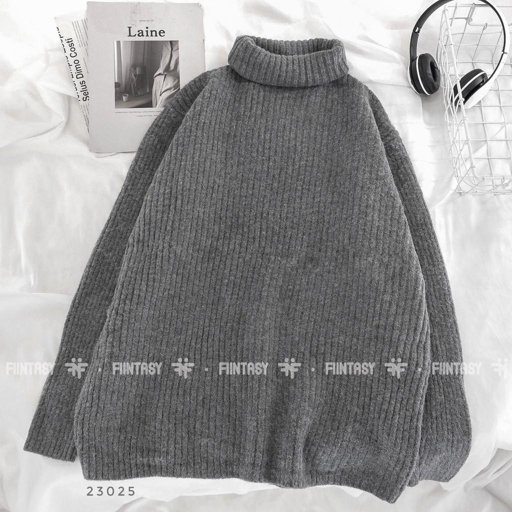 Áo len cổ lọ trơn sọc dài tay nhiều màu Unisex Ulzzang - Made by Fiin