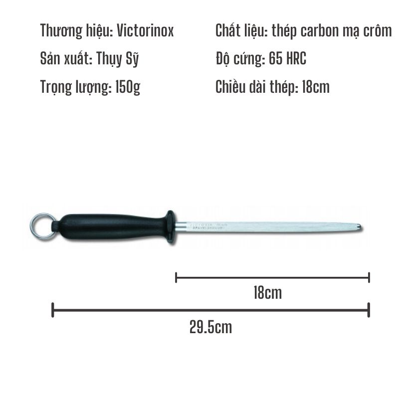 Thanh Thép Mài Dao Victorinox 18cm Tay Cầm Nhựa - Thụy Sỹ (Hàng Chính Hãng)