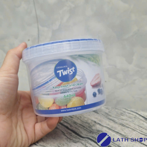 Hộp Bảo Quản Thực Phẩm Twist LocknLock Chất Liệu Nhựa PP, Nắp Có Ron Silicon LLS131-640ml - Hàng Chính Hãng