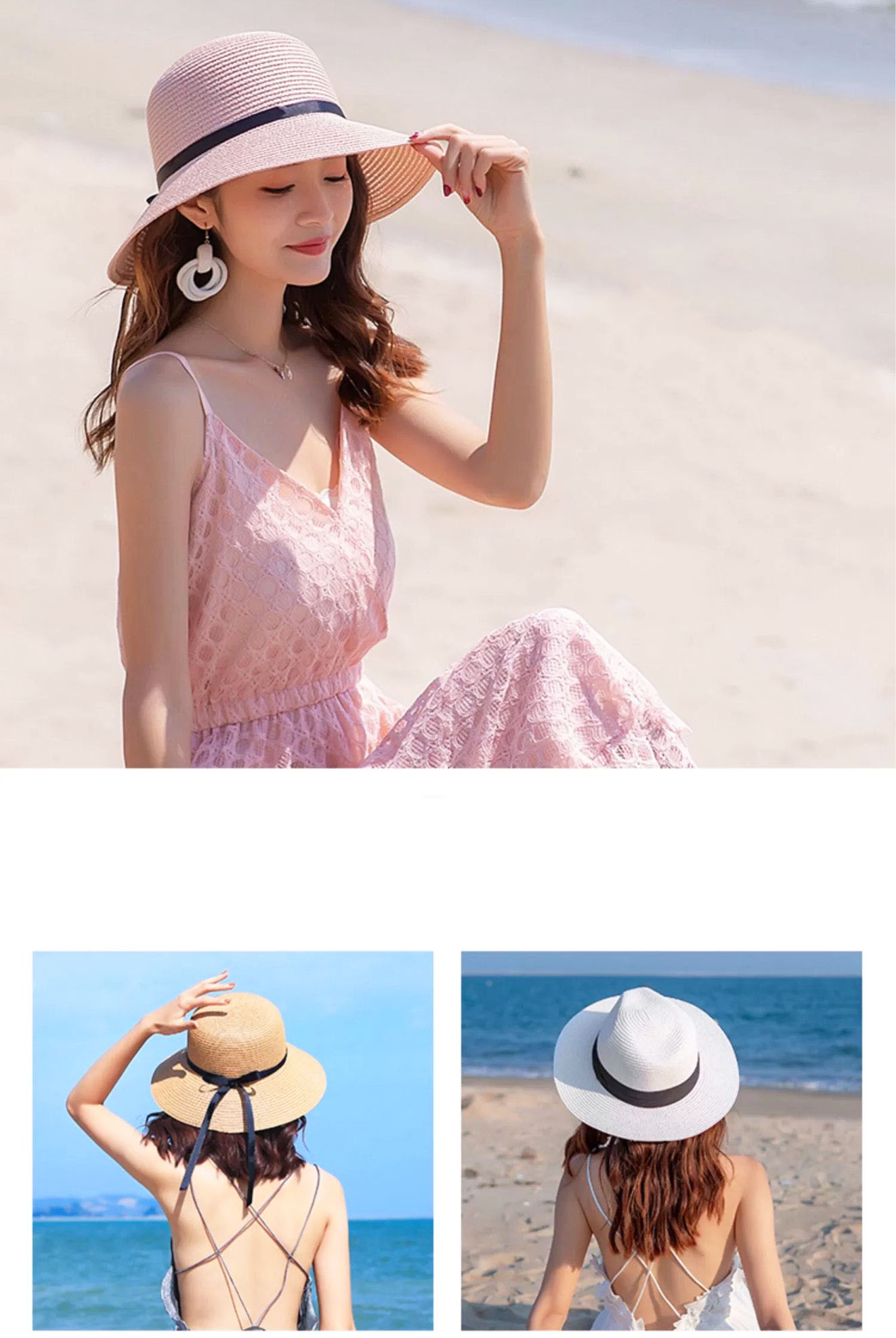 Nón cói đi biển, mũ cói panama, nón cói mềm chống nắng cực thoáng mát siêu đẹp MD14