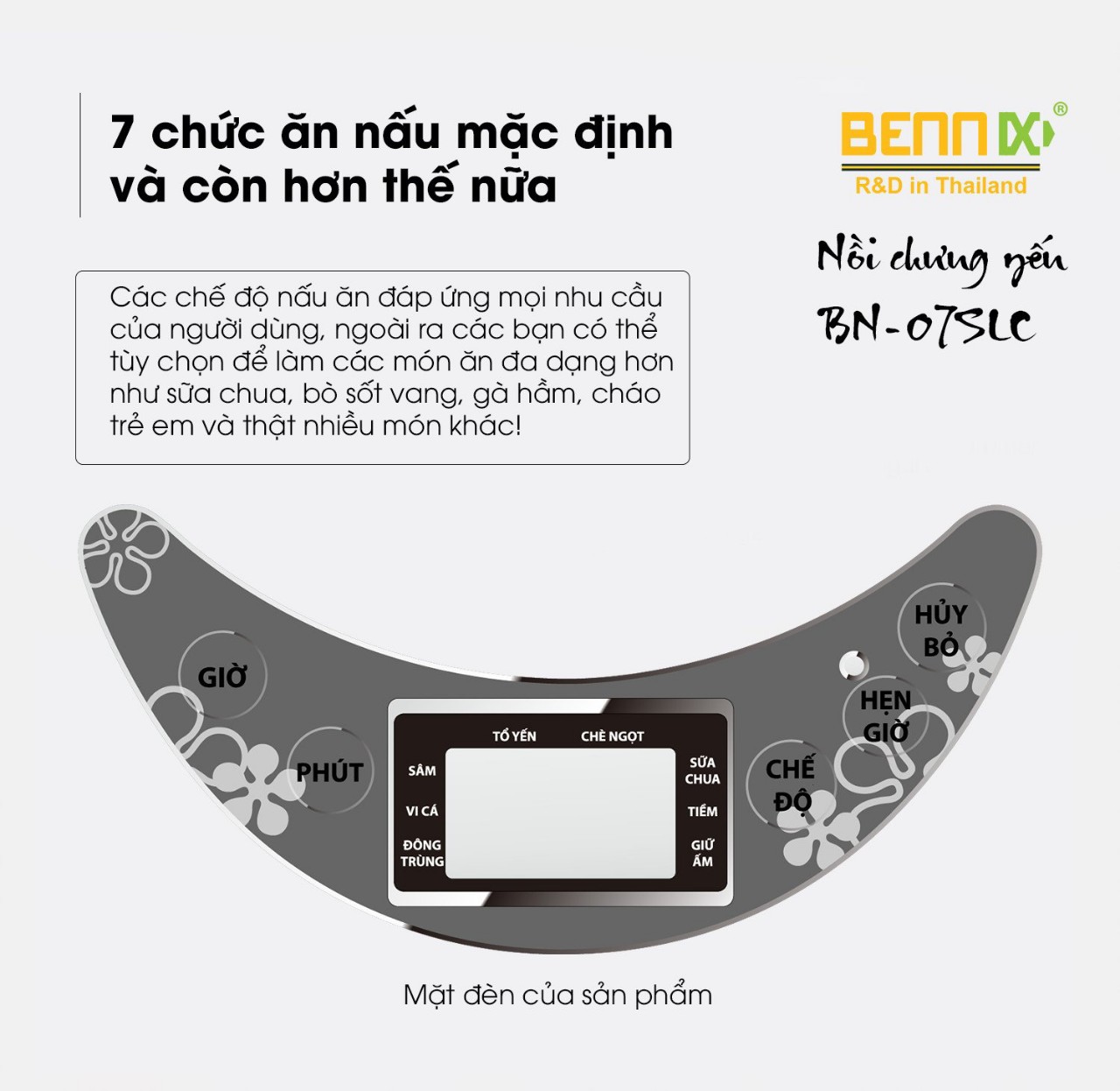 Nồi Chưng Yến Thố Thủy Tinh, Nồi Tiềm Cách Thủy Đa Năng Bennix BN07SLC 0.7L- Hàng Chính Hãng