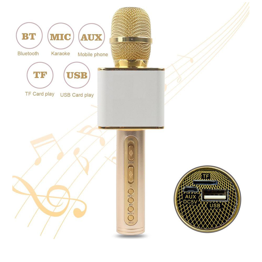 Mic Hát Karaoke Kèm Loa Bluetooth SD-08 phiên bản Premium