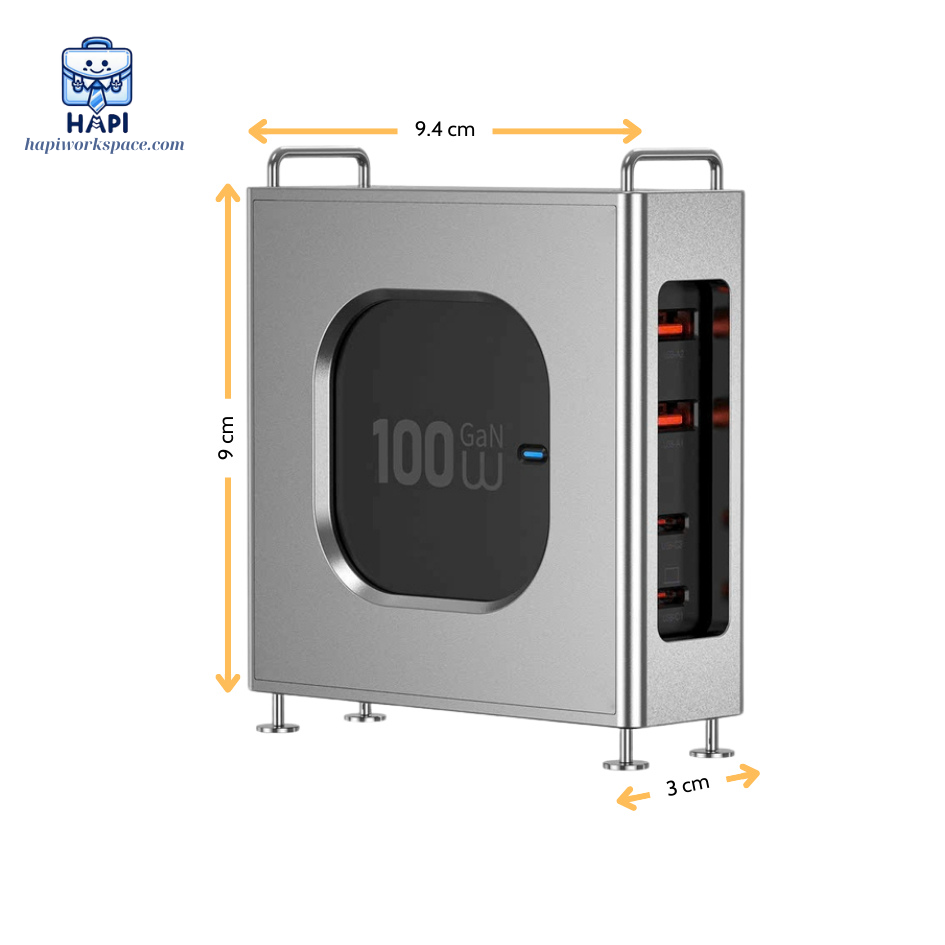 Trạm sạc hàng chính hãng WiWU Warrior 100W Wi-G013: Thiết kế Mag Pro, nhiều cổng sạc 2C2A, sạc nhanh đa thiết bị