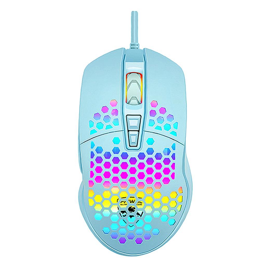 RGB Backlit USB Gaming Mouse 7 Buttons 1600DPI With Honeycomb Shell