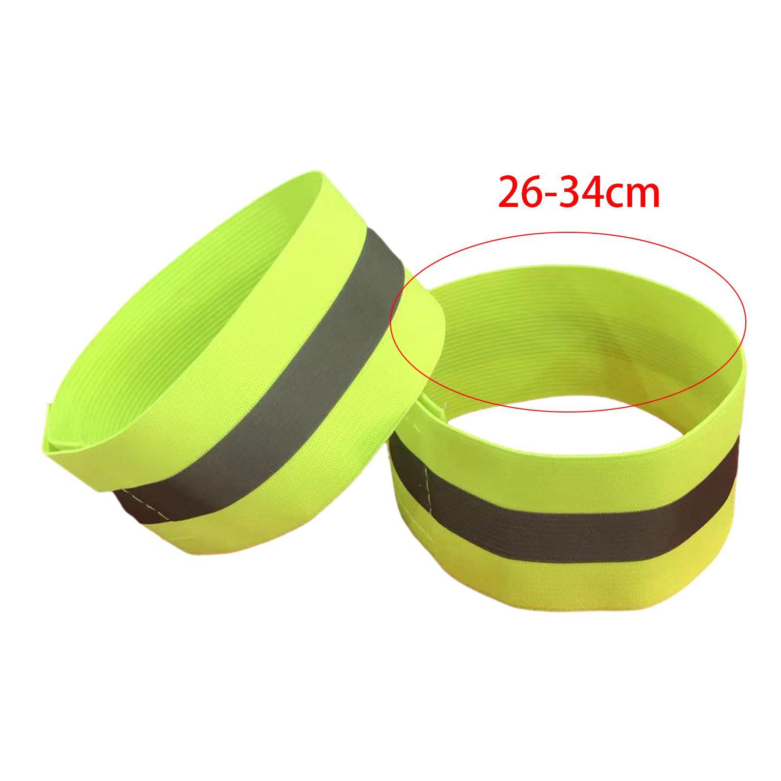 2x Reflective Armbands Adjustable Reflective Bands for Sports Adults
