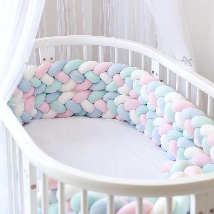 4 Đùi Giường Ốp Lưng Ốp Lưng Ở Cũi Trẻ Em Dành Cho Bé Sơ Sinh Gối Đệm Cũi Phòng Trẻ Sơ Sinh Thắt Nút Điều Tấm Bảo Vệ