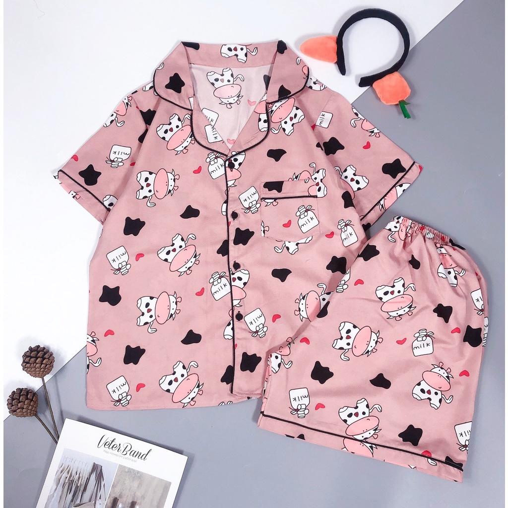 Đồ Ngủ Pijama Ngắn Cộc Tay Quần Đùi Chất Kate Cao Cấp Loại 1, Sét Đồ Bộ Nữ Đẹp Mặc Nhà Thoáng Mát