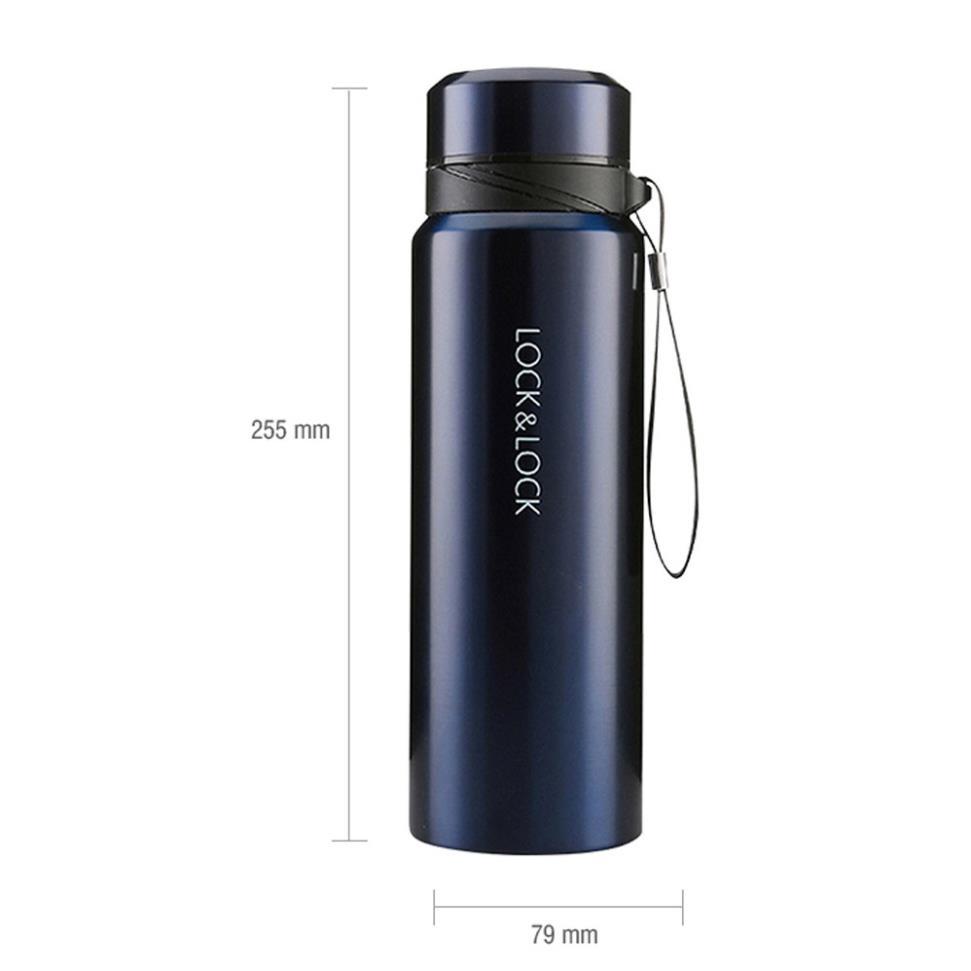 Bình Giữ Nhiệt 800ml Lock&amp;Lock Vacuum Bottle LHC6180 - Hàng Chính Hãng, Thép Không Gỉ, Lưới Lọc Trà, Dây Treo - JoyMall