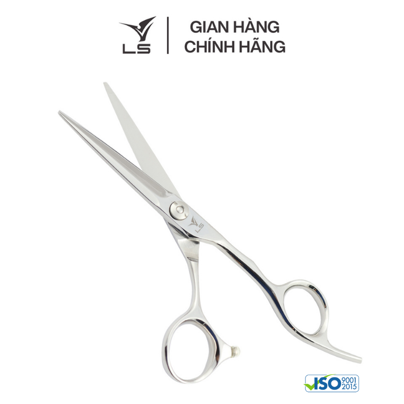 Kéo cắt tóc LS lưỡi thẳng quai offset vênh đỡ ngón cố định CB23/5.5