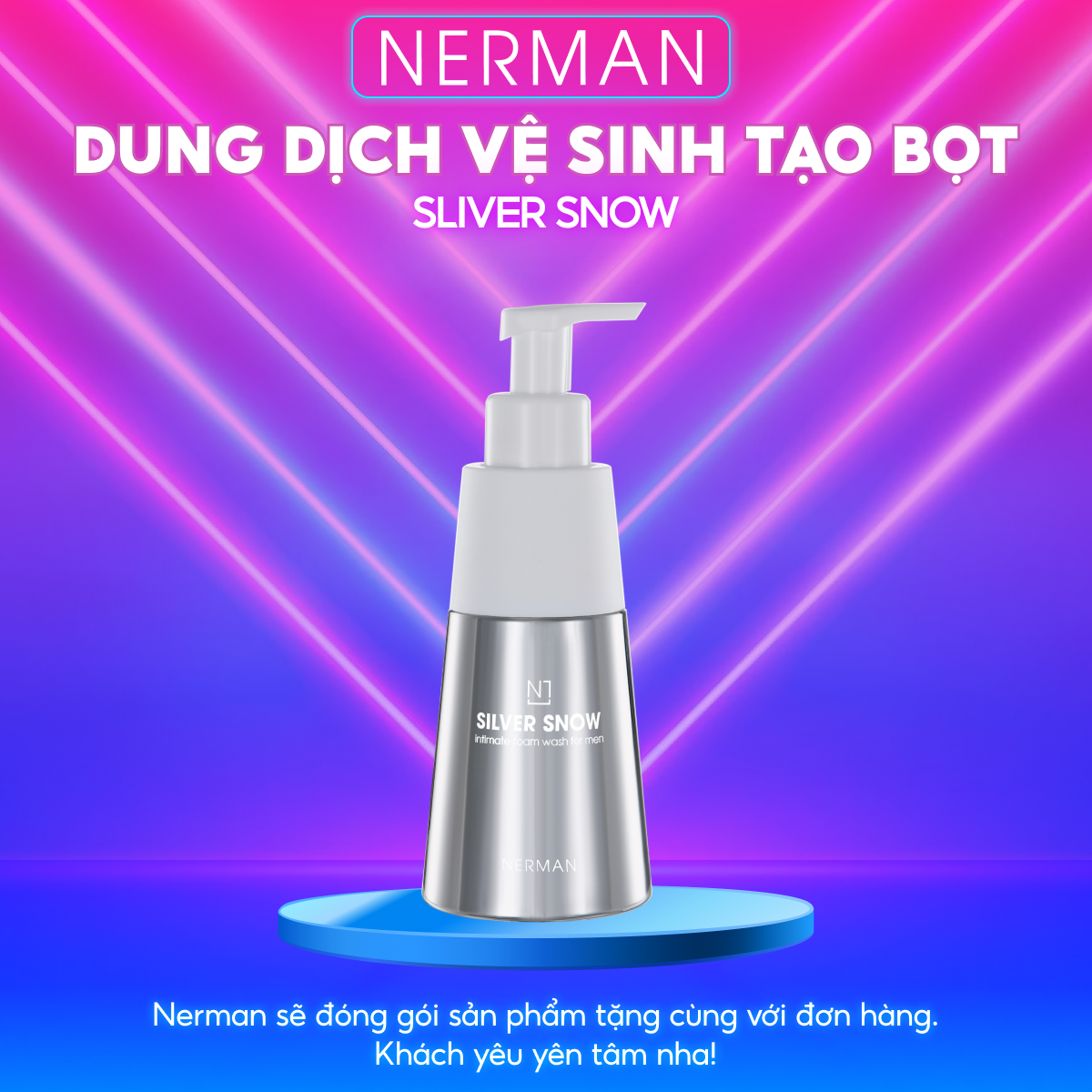 Combo Dung dịch vệ sinh tạo bọt 200g &amp; Sữa rửa mặt và bọt cạo râu 2in1 150g Nerman hương nước hoa Pháp