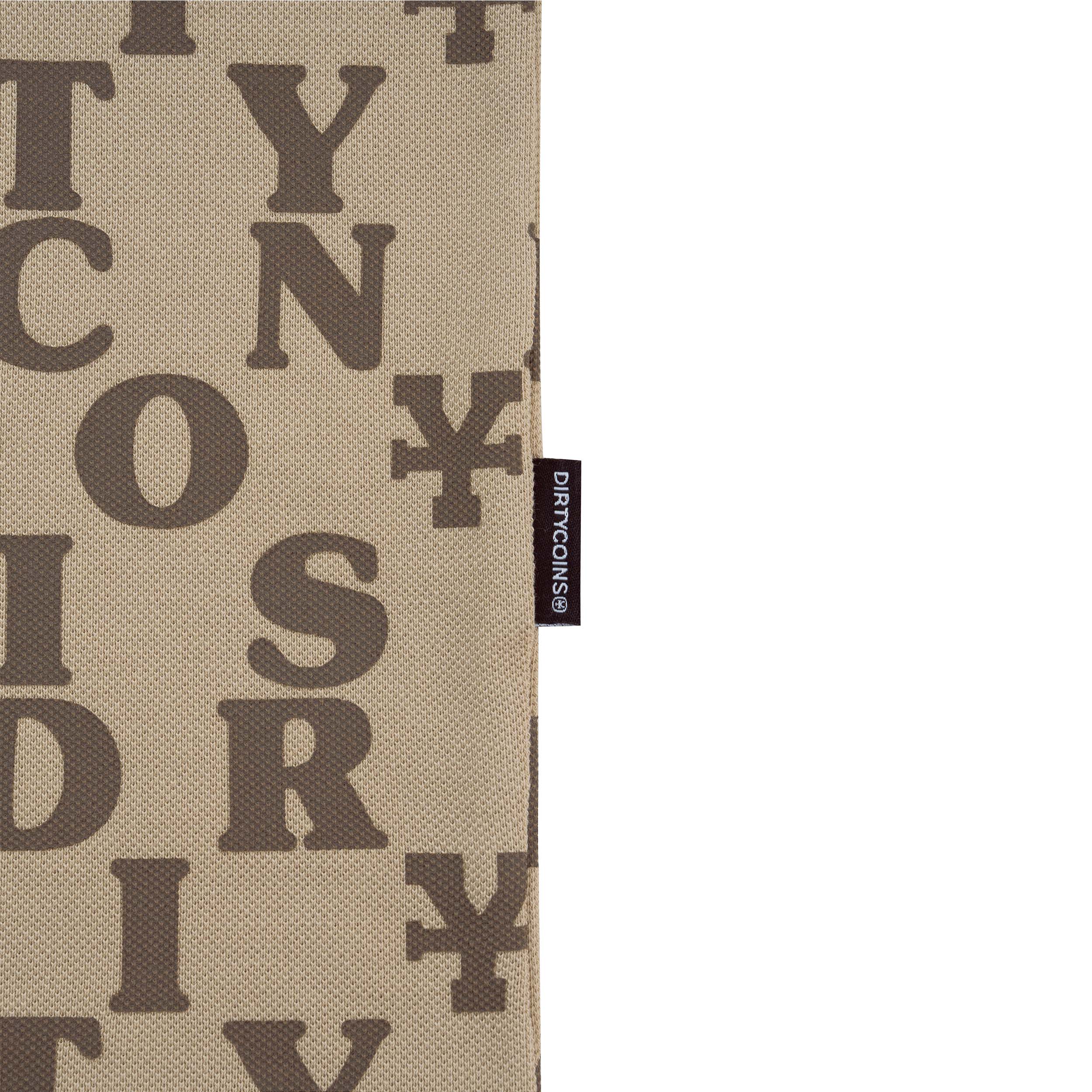 Áo Thun Letter Pattern Polo Shirt - Cream/Brown