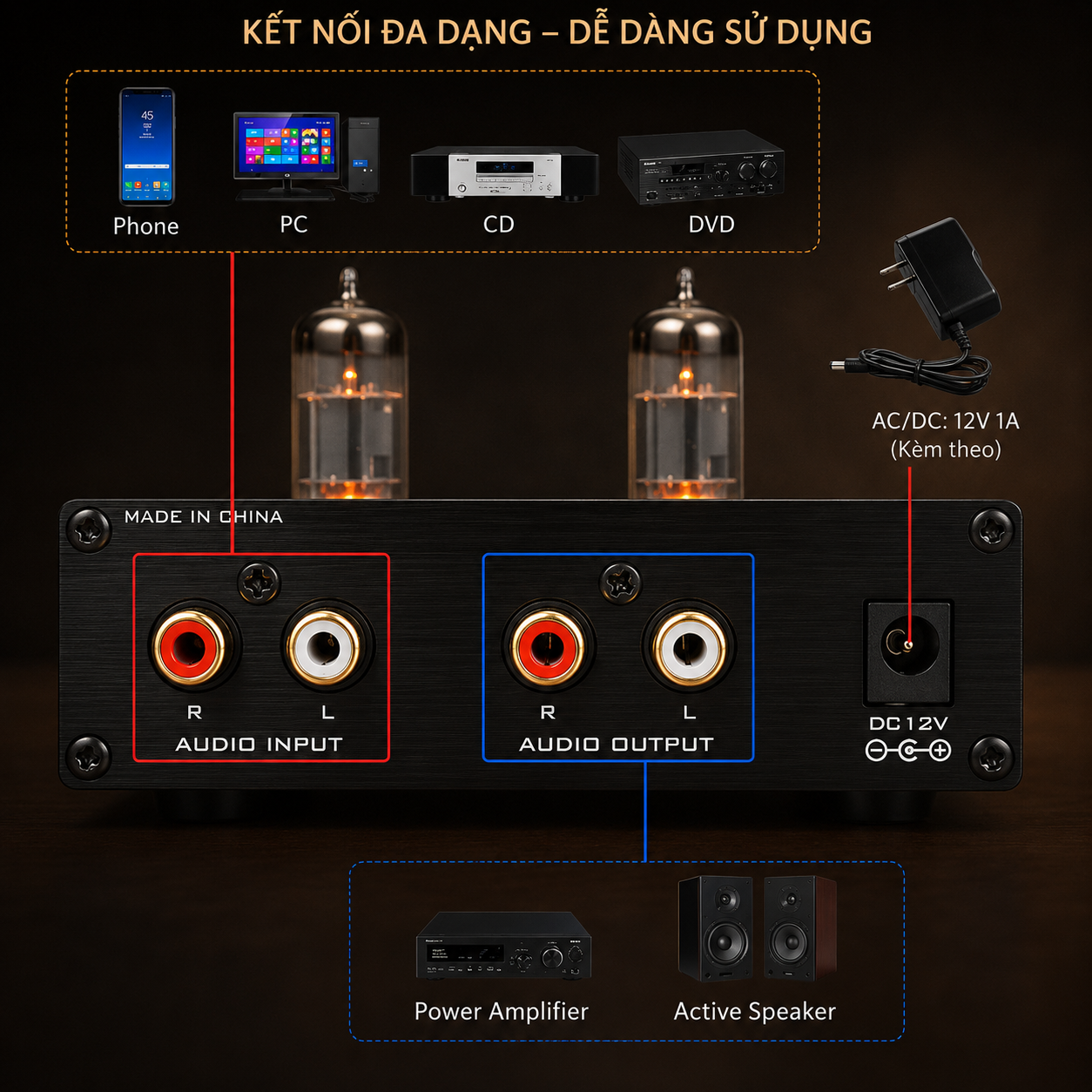 (NEW 2026) FX-AUDIO TUBE-03 PRO – Preamp Đèn 6K4 Cao Cấp - Âm Thanh Ấm Áp, Vocal Ngọt, Chỉnh Bass Treble - Hàng Nhập Khẩu