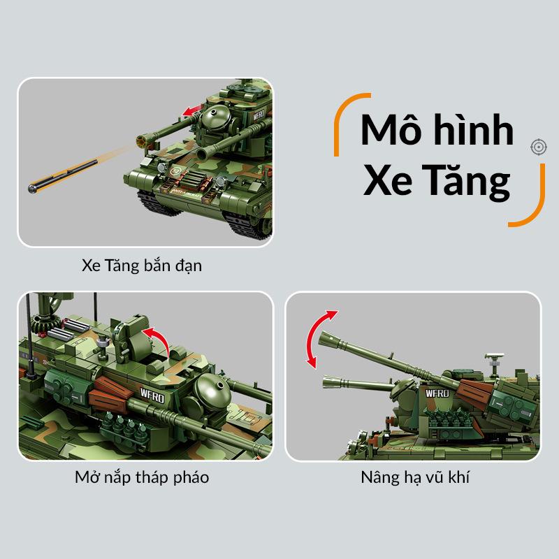 Đồ chơi Lắp ráp Xe Tăng chống tên lưa, Kazi 84143 Flakpz Gepard Tank, Xếp hình thông minh