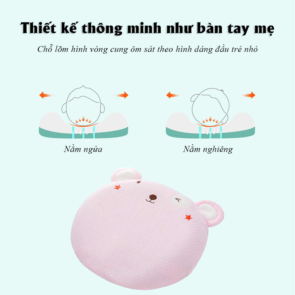 Gối chống bẹp đầu, méo đầu, định hình đầu cho trẻ sơ sinh thế hệ 3 - Thương hiệu EMA