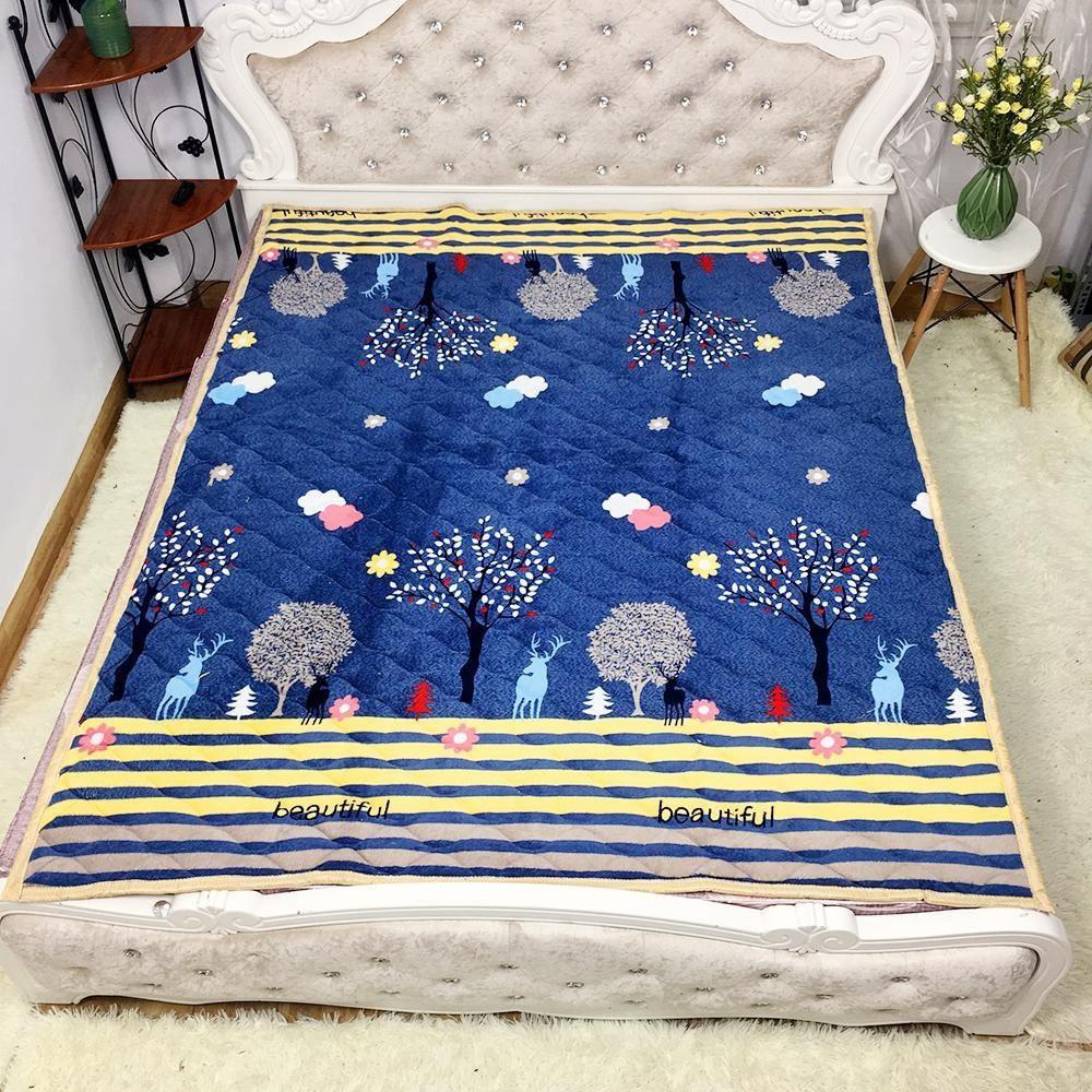 Thảm nỉ lông cừu trải giường, trải sàn cao cấp 3 lớp- Mẫu NAI XANH