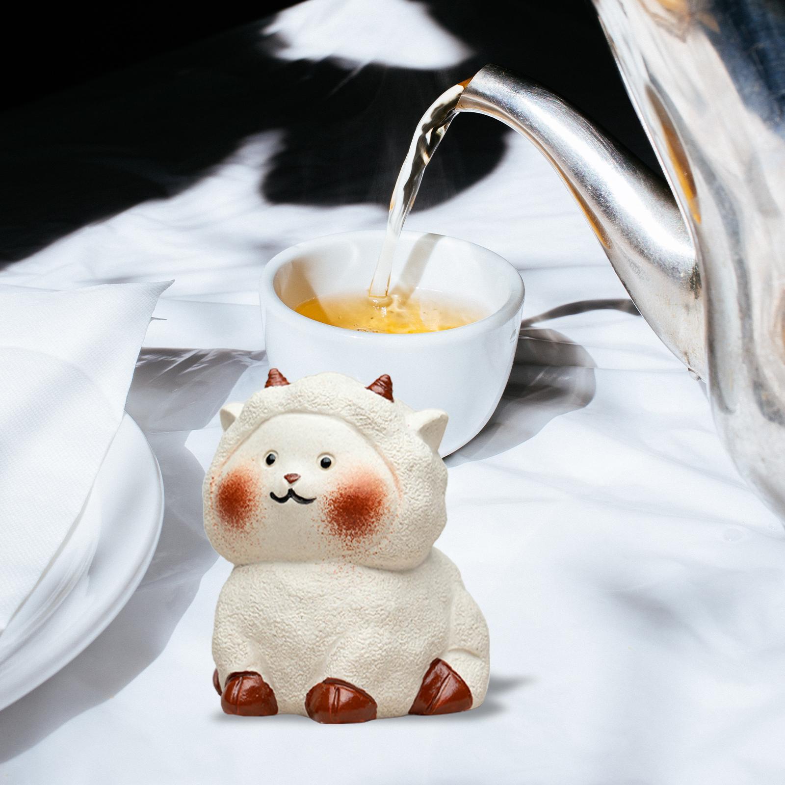 Tea Pet Ornament Art Sheep Statue for Tea Decoration Tea Accessories Bedroom