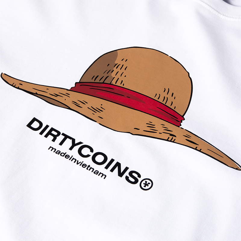 Áo thun DirtyCoins x One Piece Straw Hat T-shirt - White