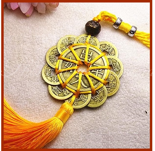 Dây xu HOA MAI THẬP TOÀN 30cm - dây treo ô tô, cửa nhà, mix linh vật, ....