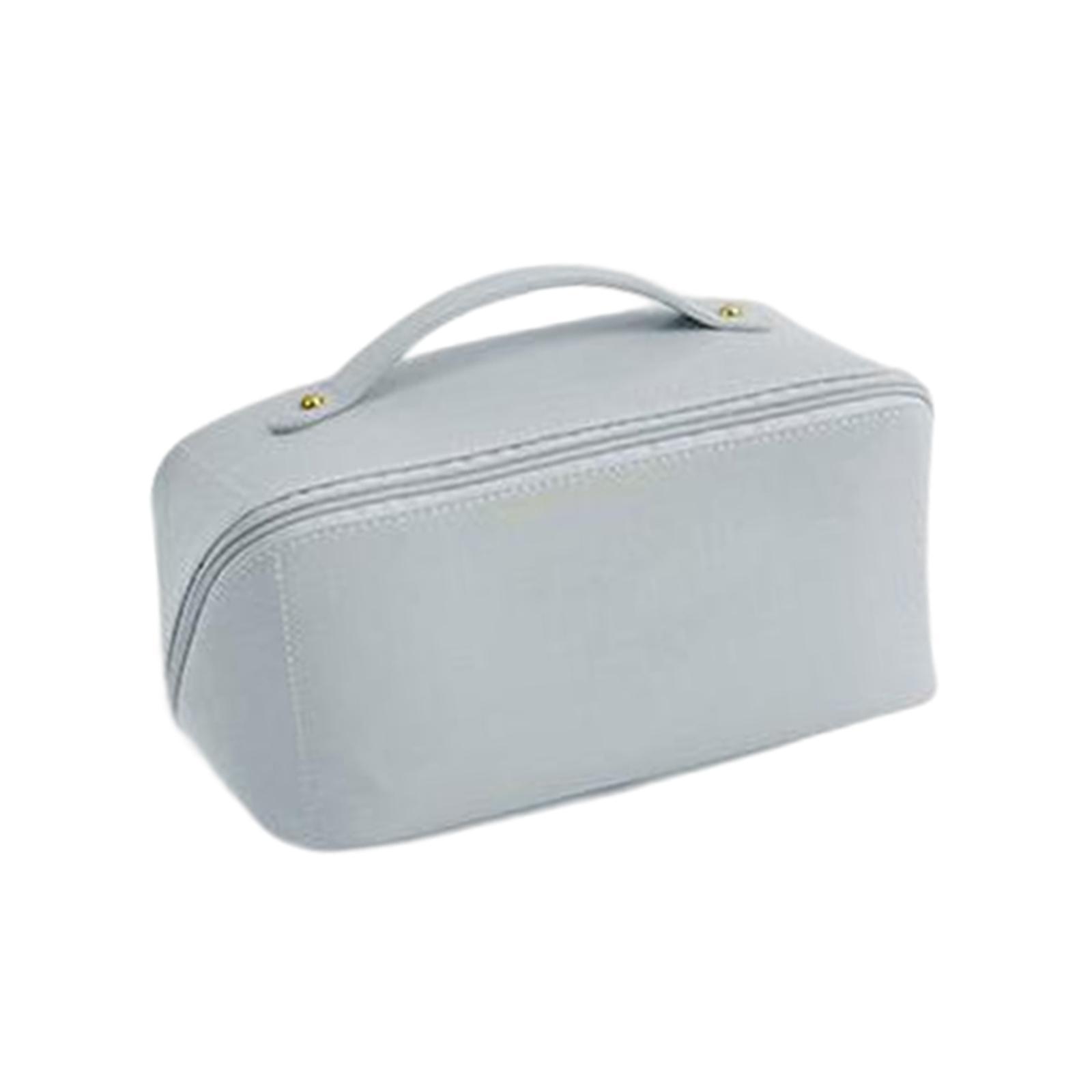 Portable PU Leather Travel Toiletry Bag Toiletry Purse Holder for Bathroom Brown