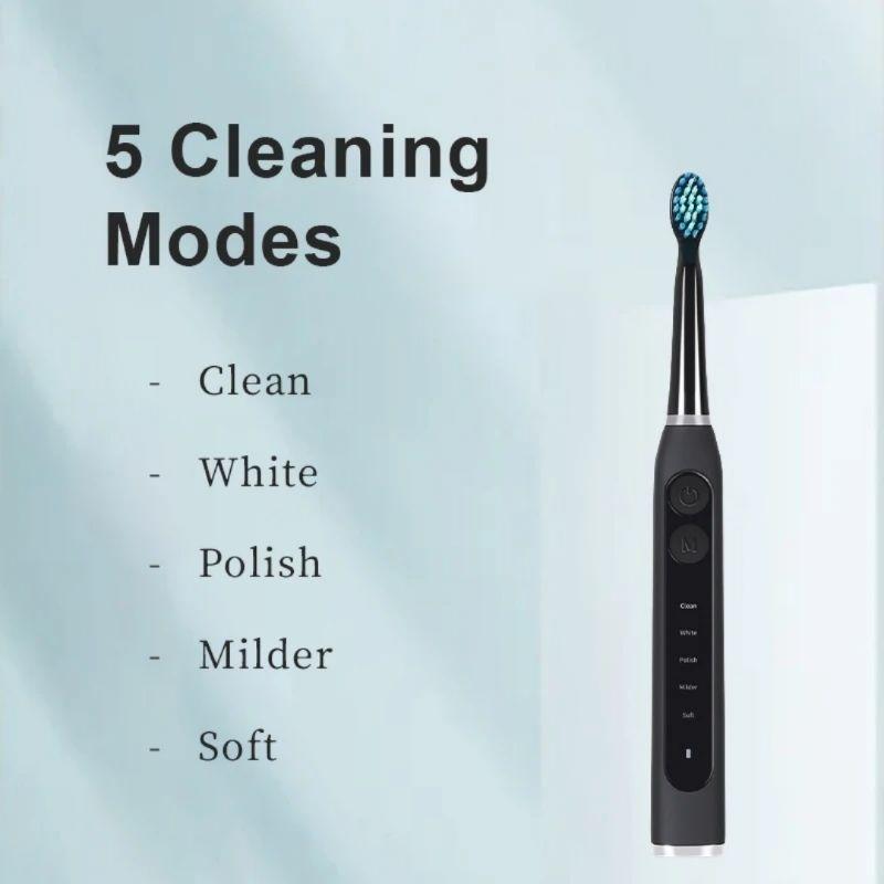 Bàn chải điện TEKKIN TI-862 5 chế độ tặng hộp đựng cá tính đánh cực mạnh  - hàng chính hãng