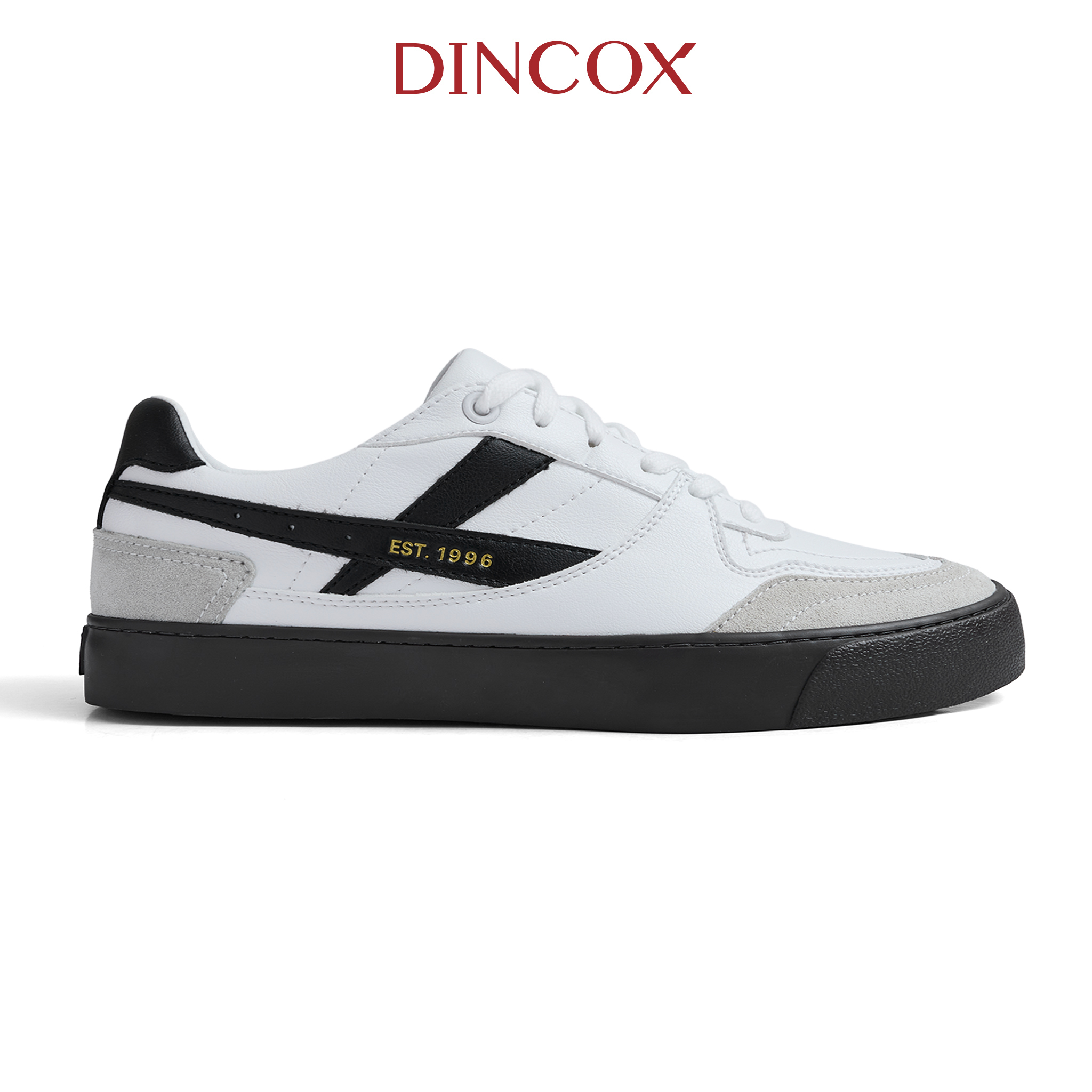 Giày Da Sneaker Nam Nữ DC39 Oreo Dincox Shoes Đế Bằng - Microfiber Leather