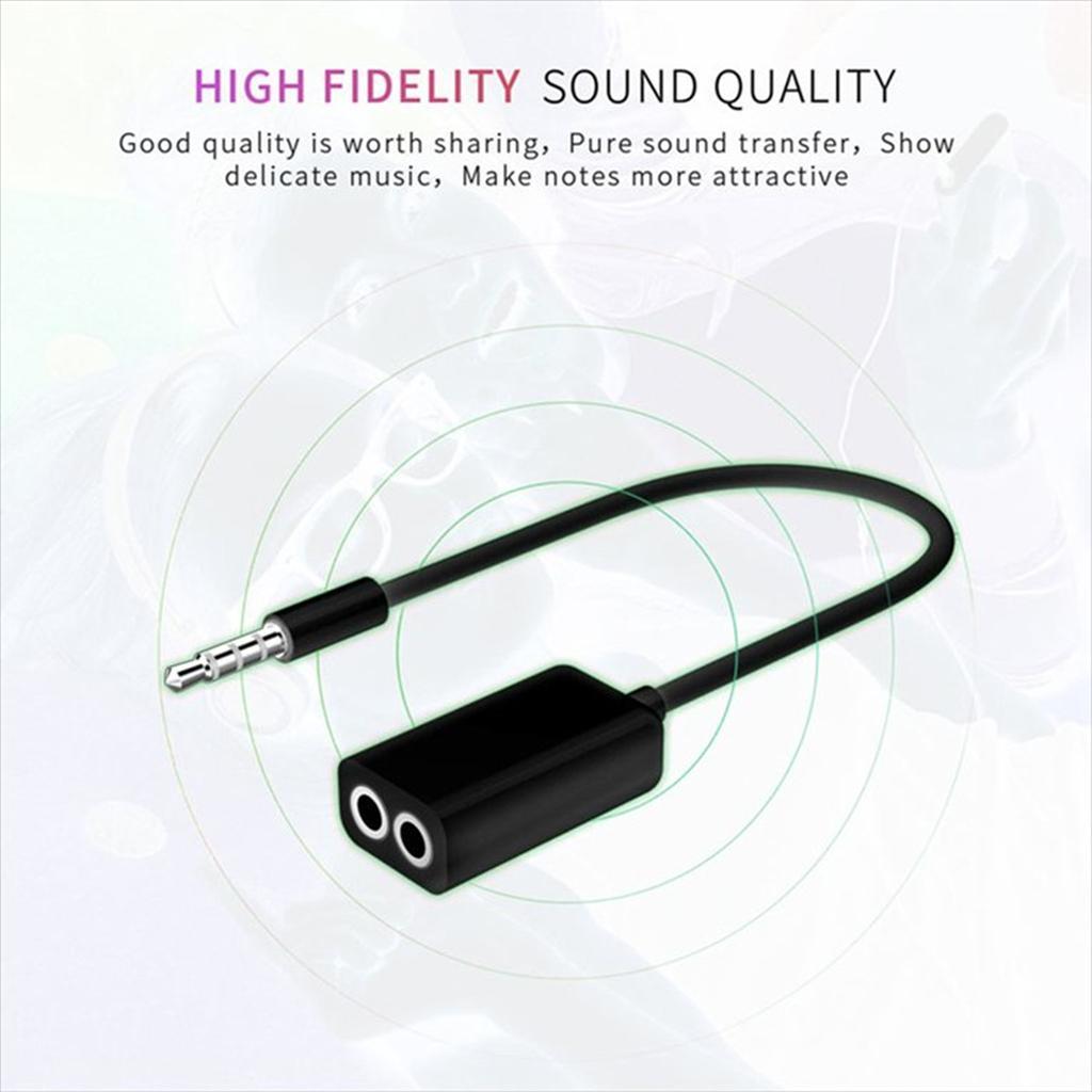 3.5mm Stereo Male Plug to Dual Female  Audio Extension Y Splitter Cable