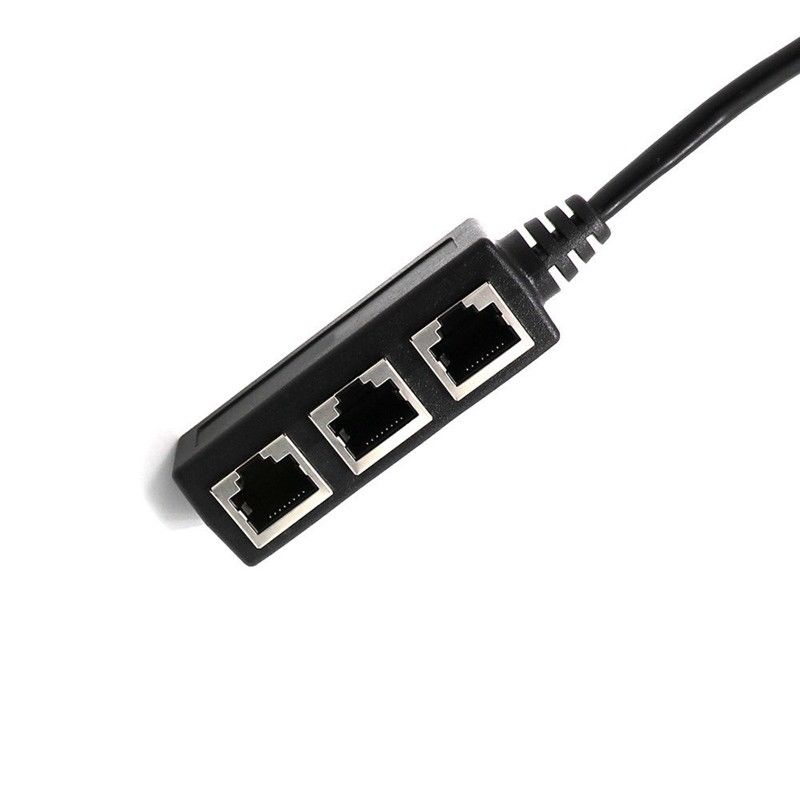 Splitter Ethernet RJ45 Cable Adapter 1 Male To 3 Female Port LAN Network Plug