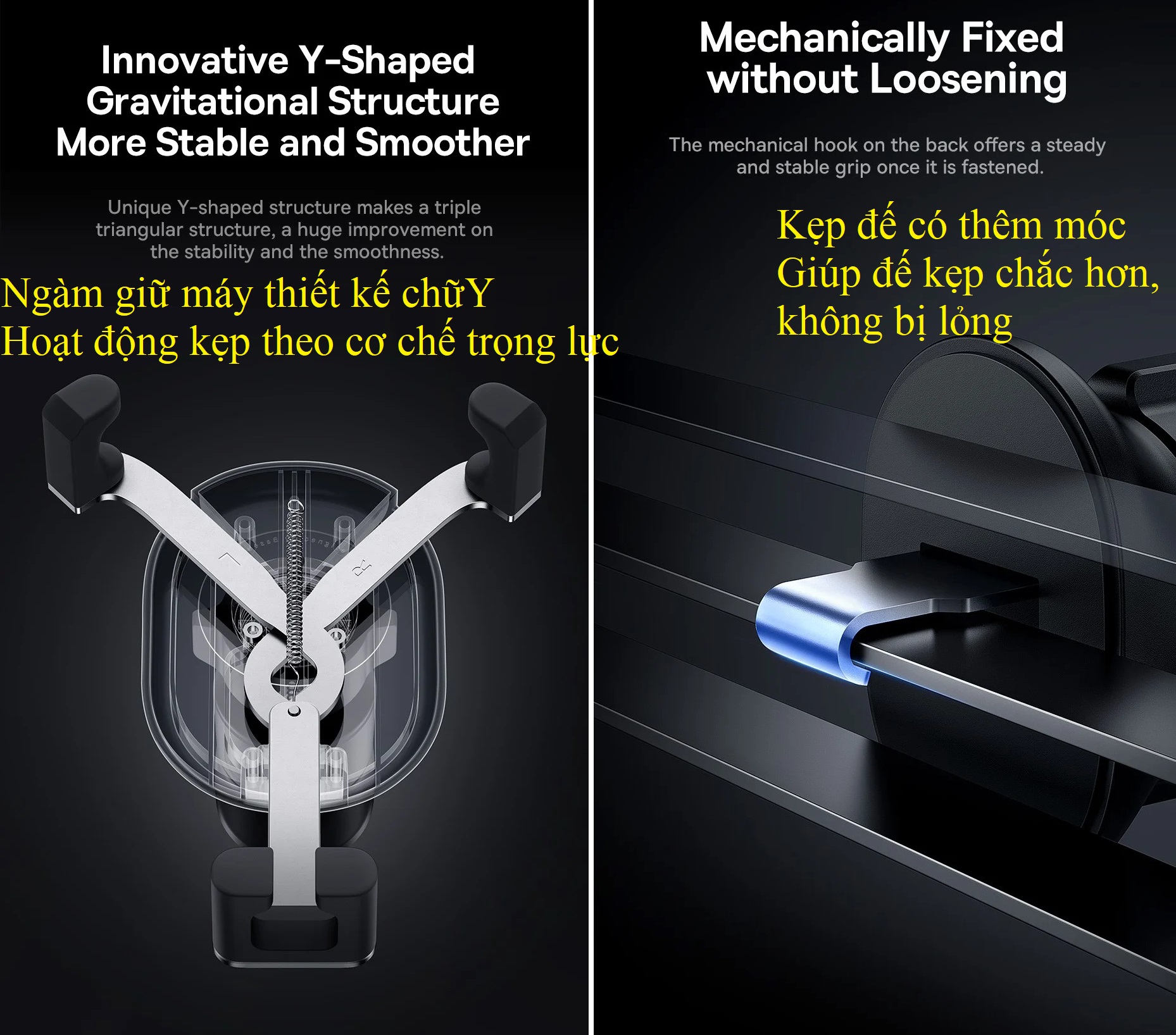Giá đỡ điện thoại gắn cửa gió ô tô Baseus Stable Graviational BS-CM013 _ Hàng chính hãng