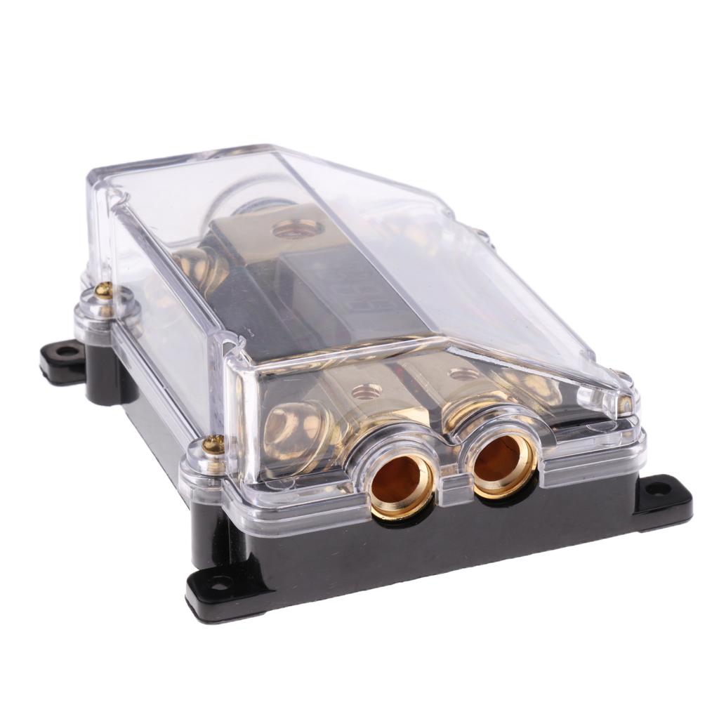 100A 3-Way Audio Stereo Fuse Holder Ground Cable Splitter Distribution Block Replacement